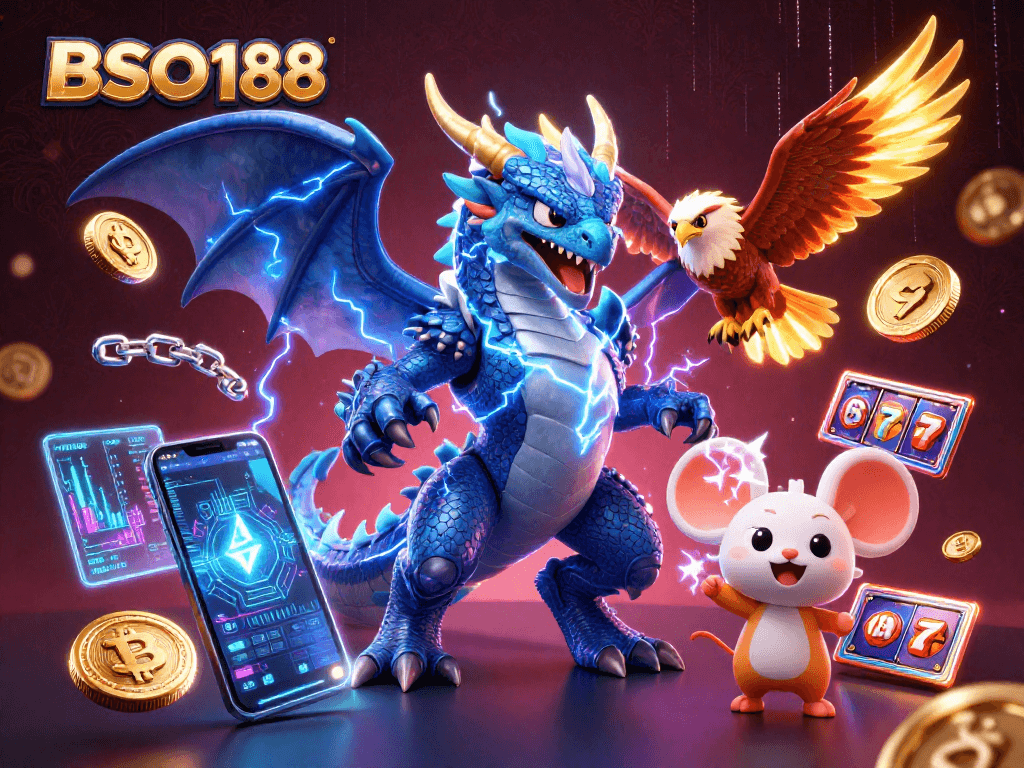 Engage with BSO188's electrifying casino experience featuring vibrant slot and crypto elements