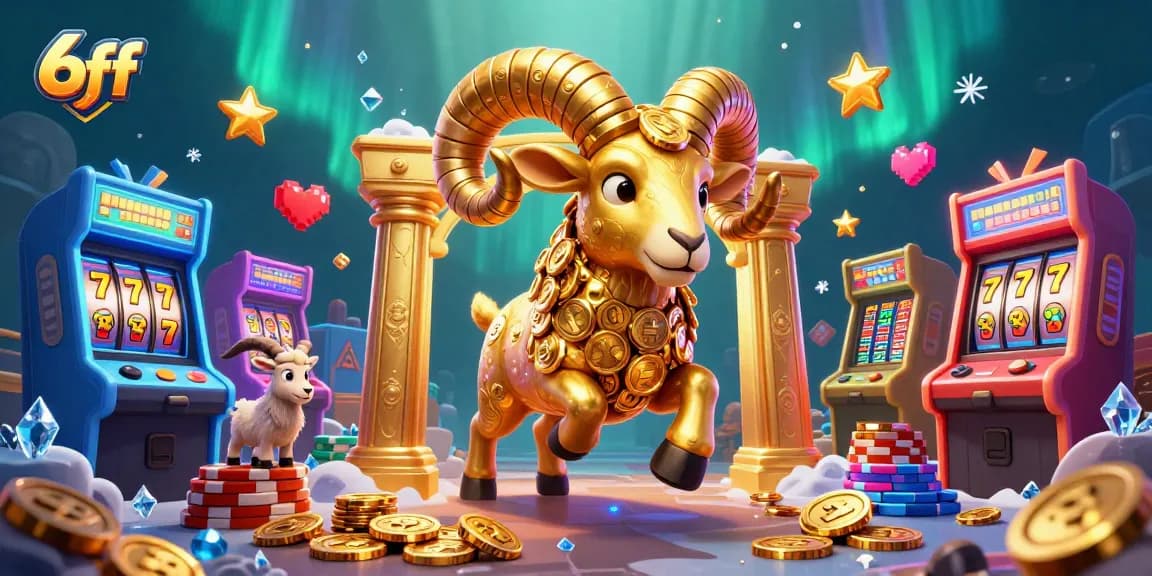 Experience thrilling gameplay at 6ff, featuring colorful slots and jackpot machines in a vibrant scene.
