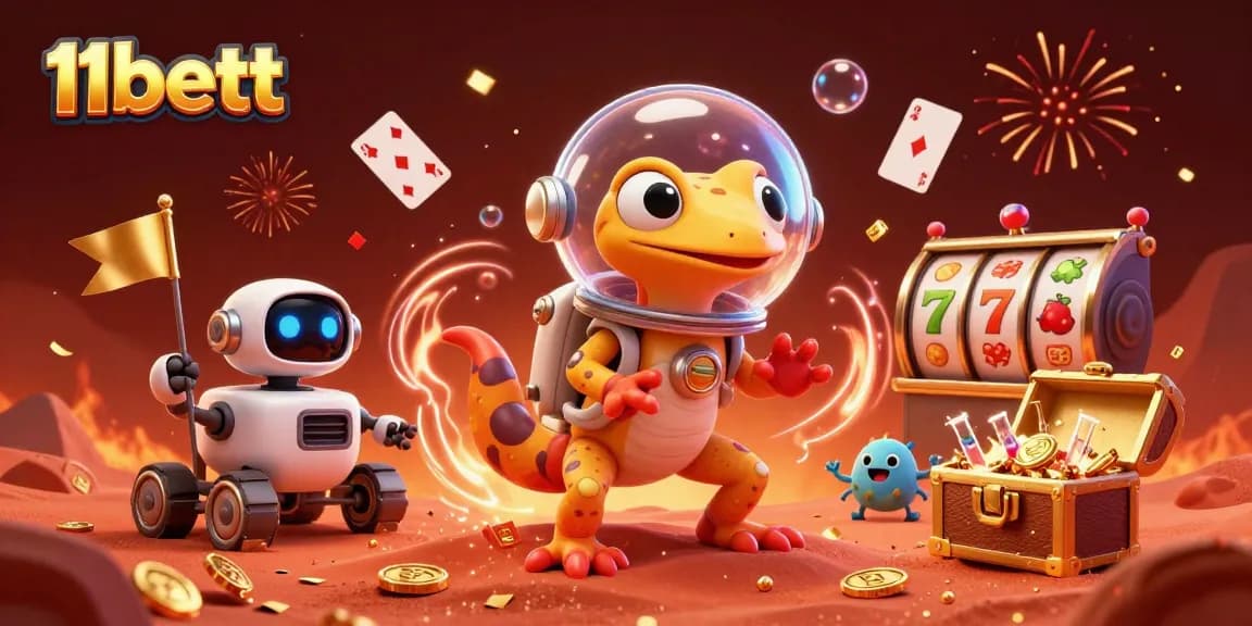 Experience thrilling wins at 11bett's vibrant casino with dynamic slot games and cartoon characters.