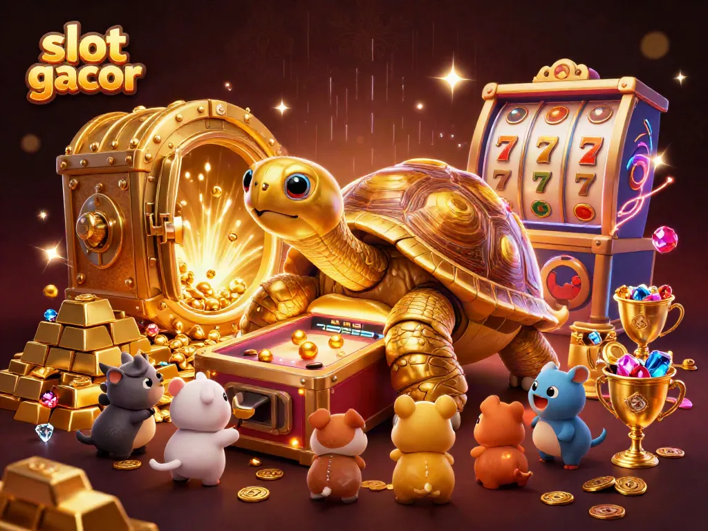 Experience the thrill of winning with slot gacor featuring a lively golden tortoise and enchanting treasures.