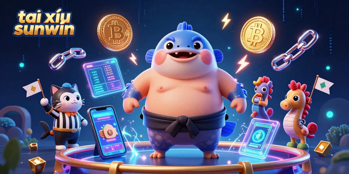 Experience the excitement of tài xỉu sunwin with a fugu character in an underwater casino arena.