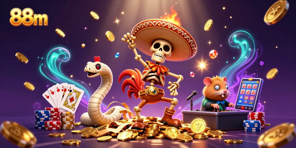 88m celebrates big wins with a festive scene of a mariachi rooster dancing on gold coins.