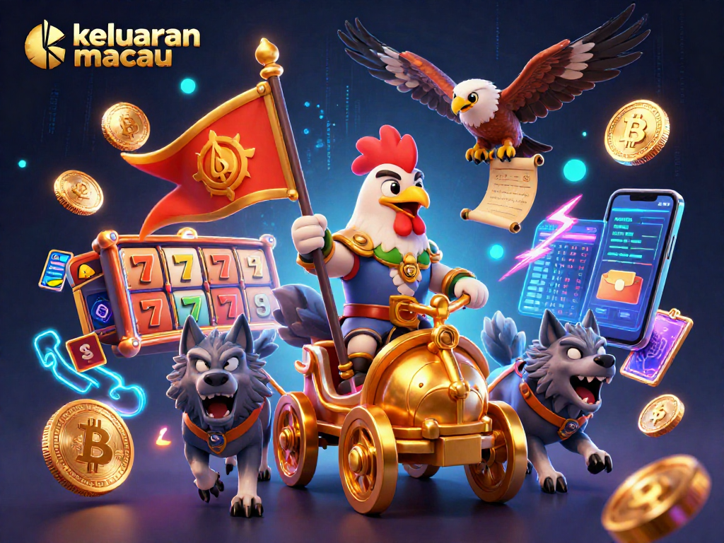 Engage in vibrant casino action with keluaran macau displayed prominently against a colorful 3D illustration.