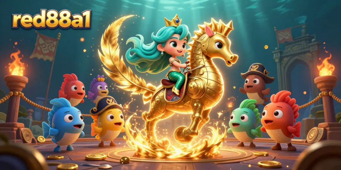 Experience red88a1 magic with a vibrant underwater casino adventure illustration showcasing excitement and winning possibilities.