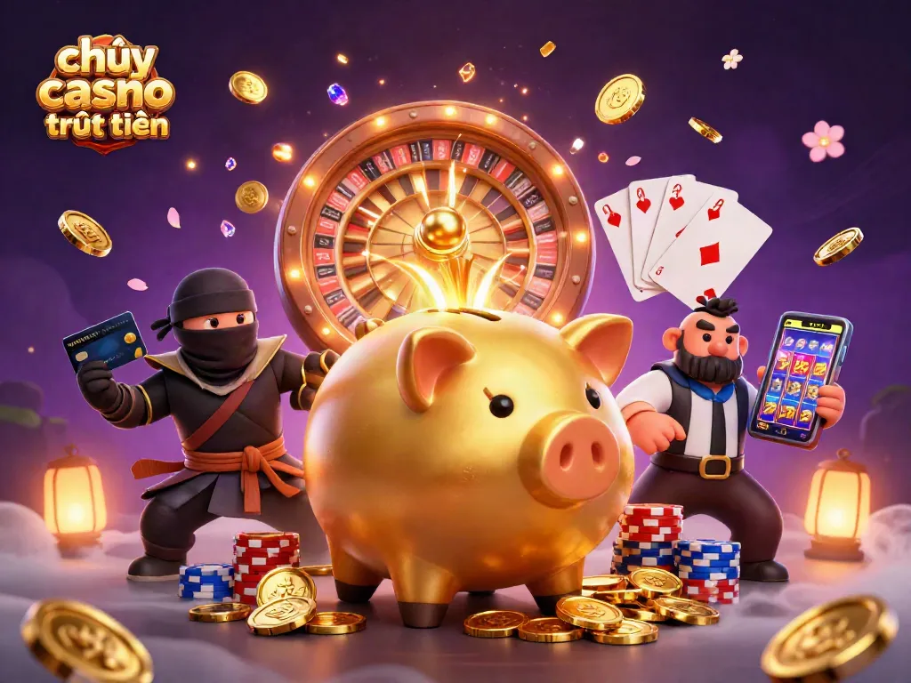 Chơi casino trực tuyến với những hình ảnh hấp dẫn từ các trò chơi và người chơi vui vẻ.
