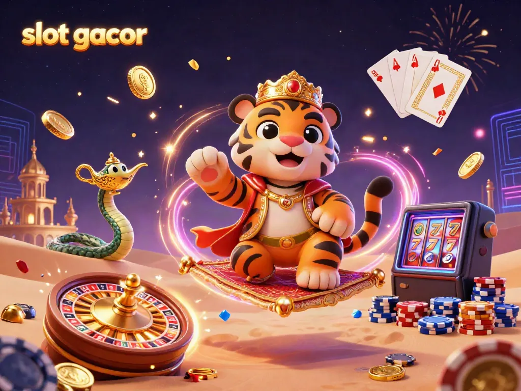 Experience the thrill of slot gacor with our stunning 3D illustration showcasing excitement and fortune.
