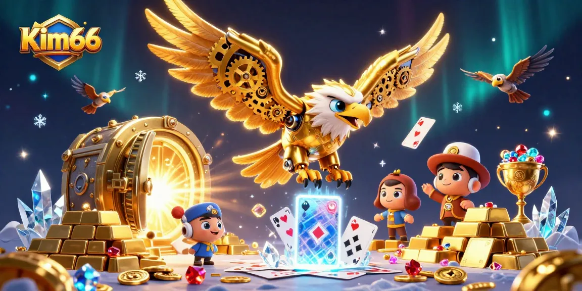 Win big with Kim66 in an ultra-detailed 3D casino scene filled with treasures and gameplay action.