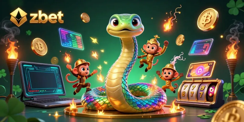 Experience thrilling gameplay at Zbet with vibrant illustrations, featuring dynamic casino elements.