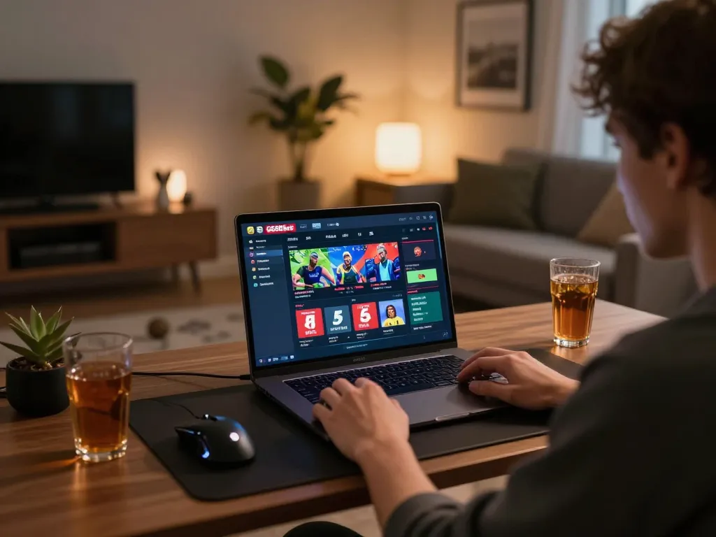 Exploring GG88live benefits through an engaging online gaming setup, emphasizing strategic gameplay in a cozy environment.