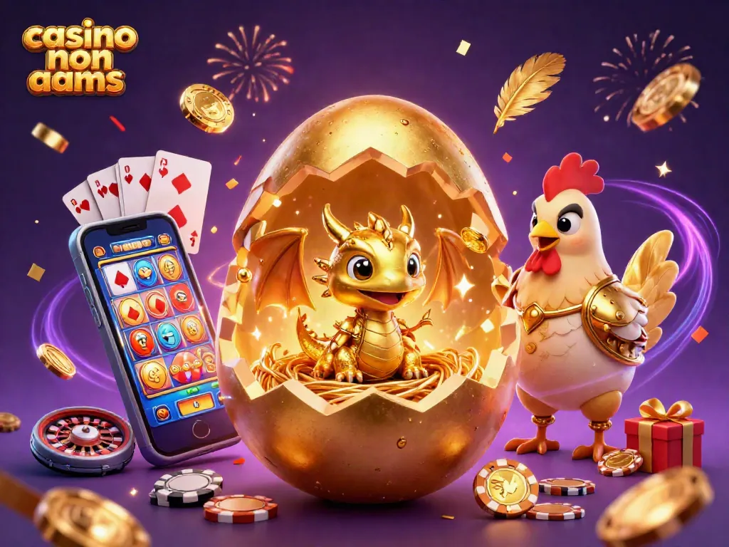 Giocando nei casino non AAMS: Il drago d'oro tra poker e slot in un ambiente festoso.