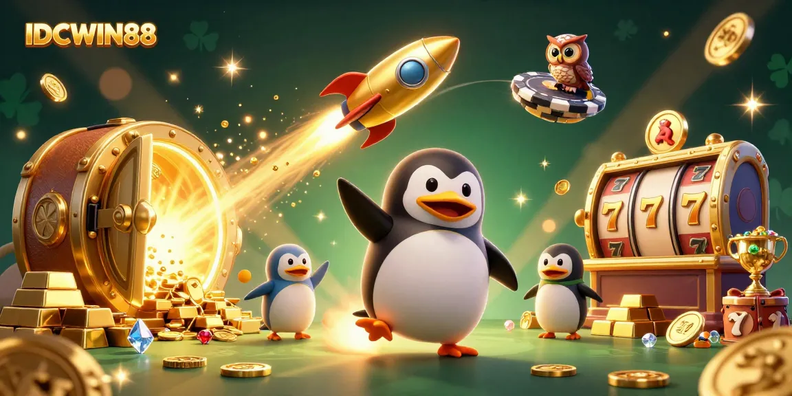 Experience the thrill of IDCWIN88 with our vibrant 3D casino illustration showcasing exciting slot action.