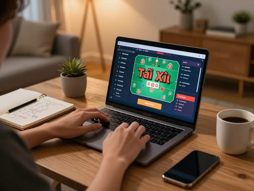 Tai Xiu Online gameplay experience at taixiuonline8, featuring a player engaging with game strategies while managing their bets responsibly.