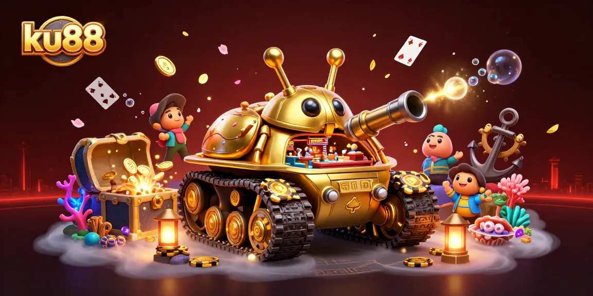 Engage in thrilling gameplay at ku88's vibrant golden casino tank adventure.