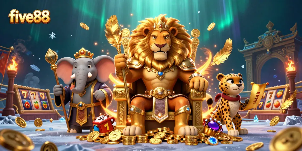 Experience thrilling action with five88 as the lion king leads the casino adventure amidst gold and glory.