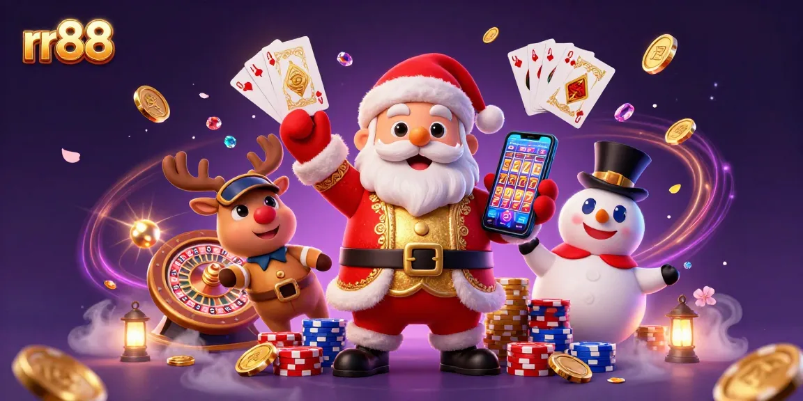 Win big at rr88 with Santa and his friends in a vibrant casino scene filled with excitement.
