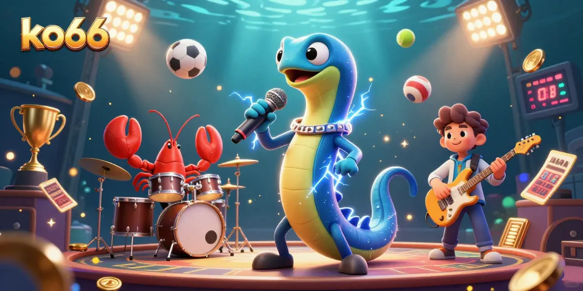 Experience exciting gameplay at ko66 with electric eel DJ, lively band, and dynamic sports elements.