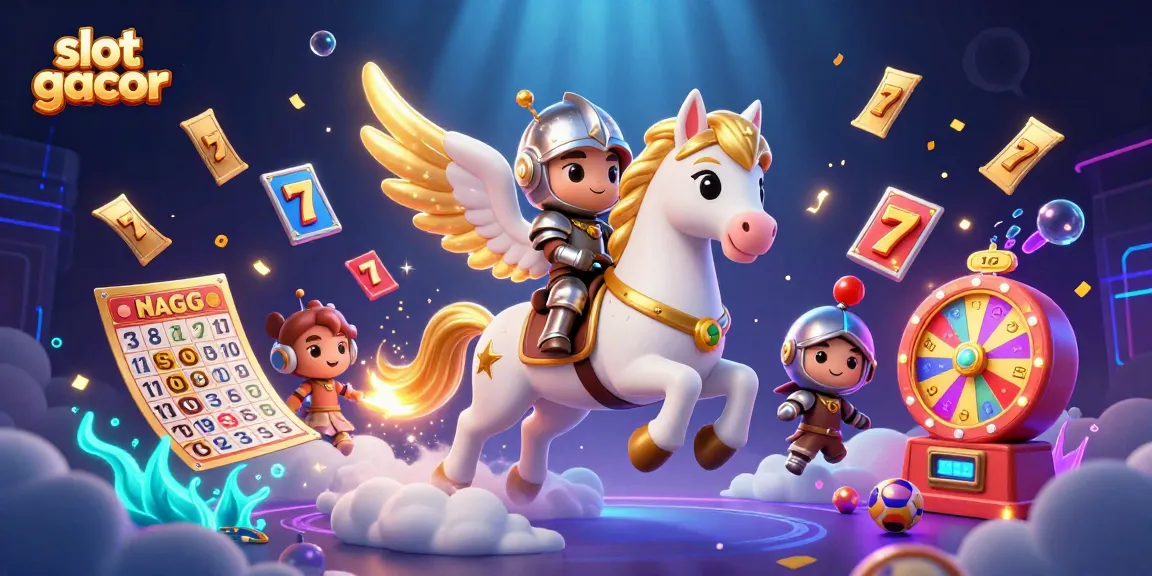 Experience the thrill of slot gacor with vibrant elements including a celestial horse and jackpot features.