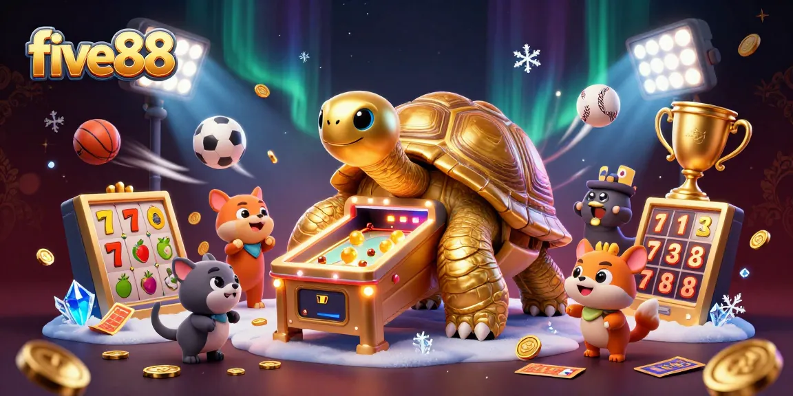Experience thrilling gameplay at five88 with a vibrant, lively 3D casino scene.