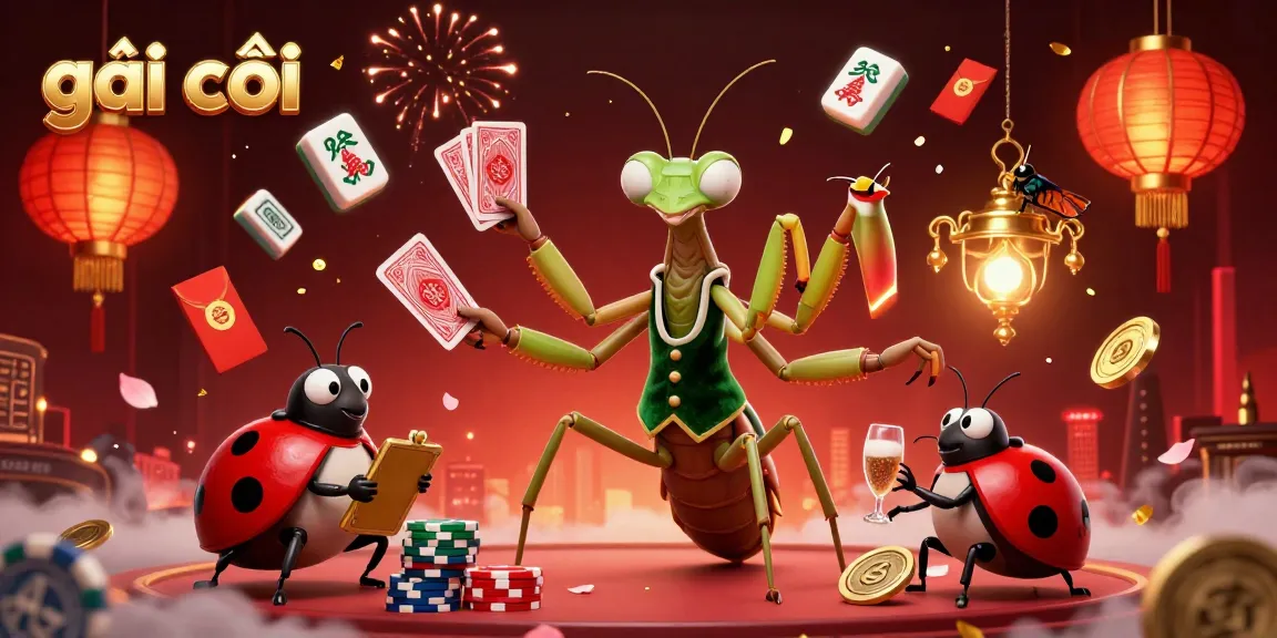 gái gọi showcases a vibrant casino scene with a praying mantis card sharp and lively game elements