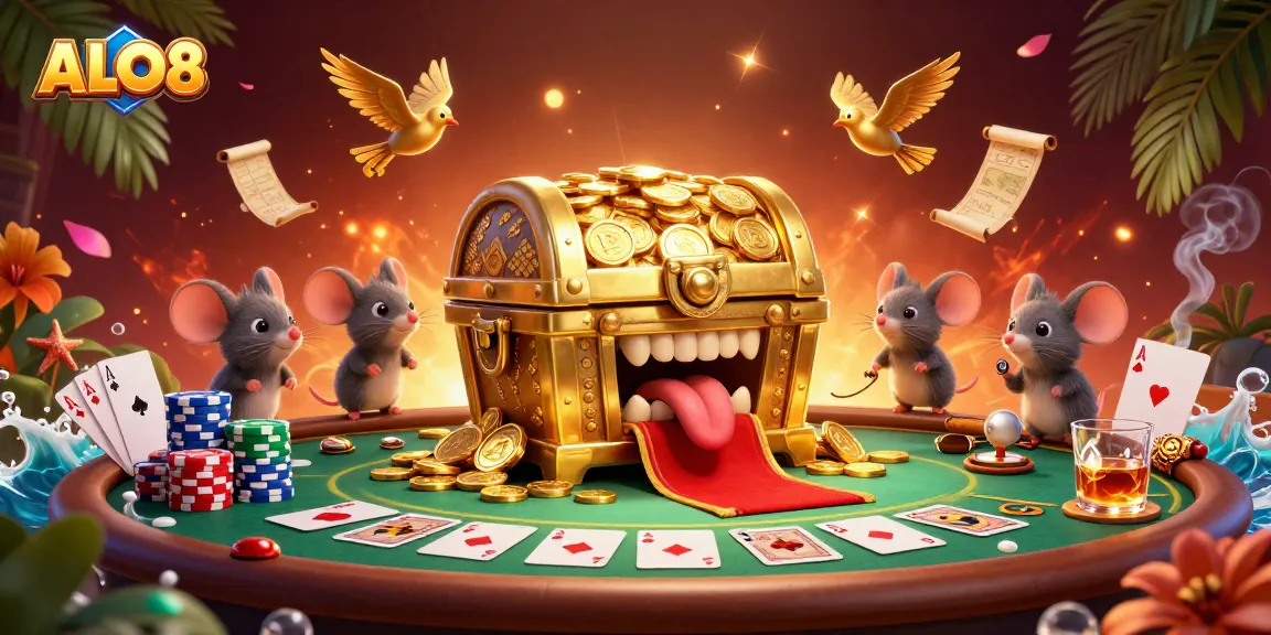 Engage in thrilling poker experiences at ALO8 with a vibrant 3D gaming scene.