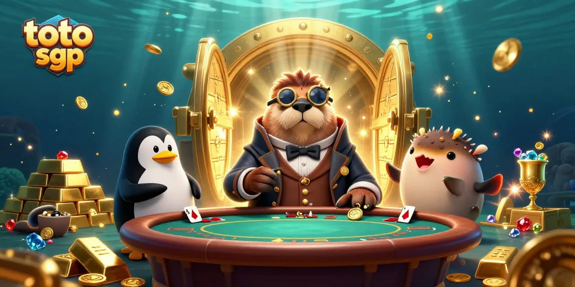 Play toto sgp at a vibrant underwater poker scene featuring whimsical characters.