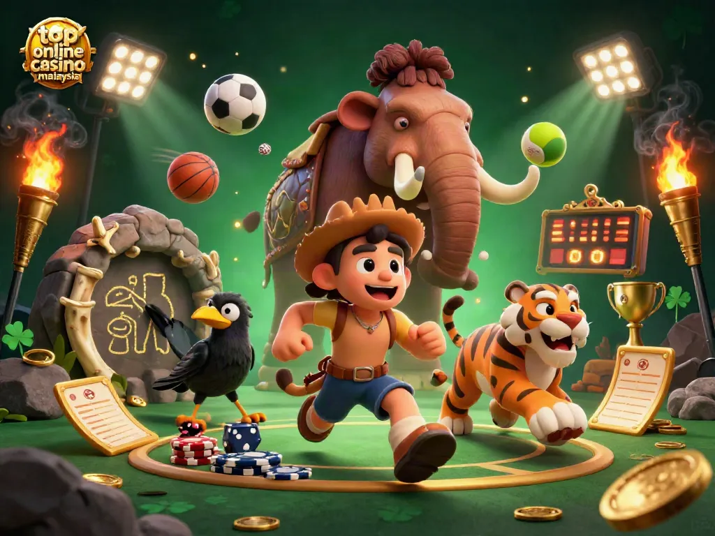 Engage with the top online casino Malaysia scene featuring a prehistoric duo with dynamic gambling elements.