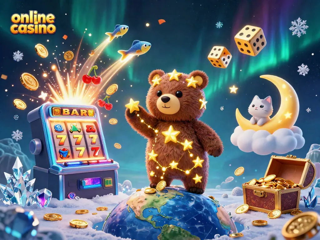 Juega en un emocionante online casino mientras los personajes animados recolectan monedas y símbolos de Jackpot.