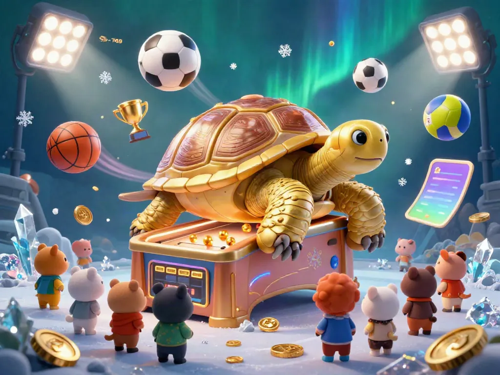 Sao789 offers an exciting scene of a golden tortoise and sports-themed gambling elements creating vibrant energy.