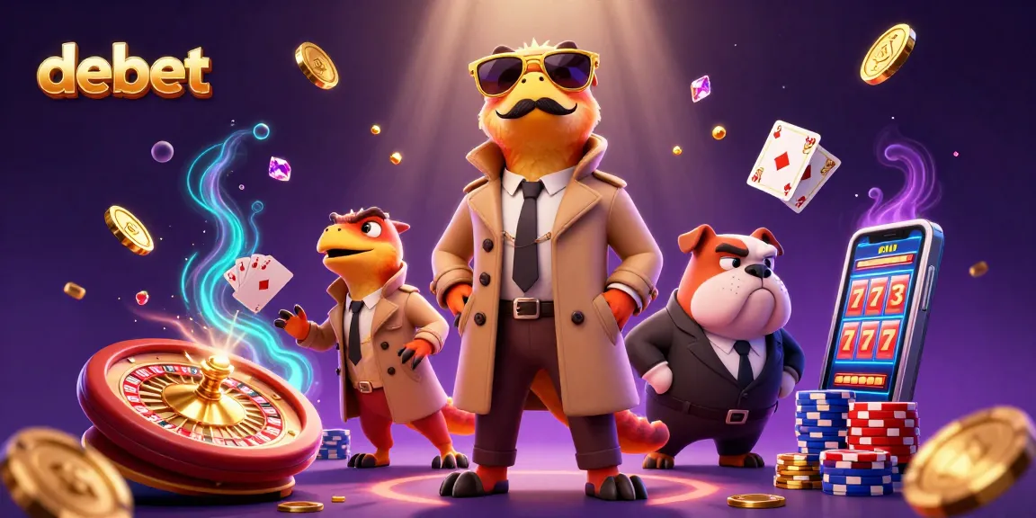 Experience debet gameplay with raptors in a trench coat entering a VIP casino lounge.