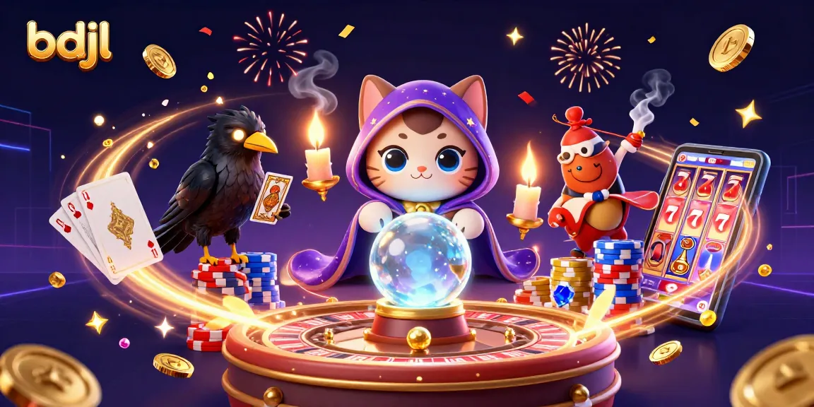 Experience the thrill of bdjl gaming with vibrant casino characters, cards, and coins exploding into action.