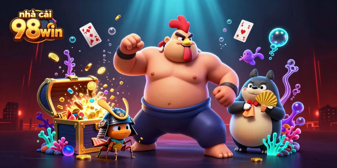 Engage in the thrilling world of nhà cái 98win with a vibrant 3D illustration showcasing an exciting undersea casino theme.