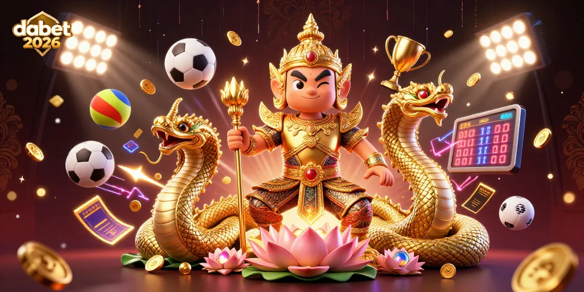 Engage with dabet2026 in a vibrant casino scene featuring playful guardian and dynamic sports elements.