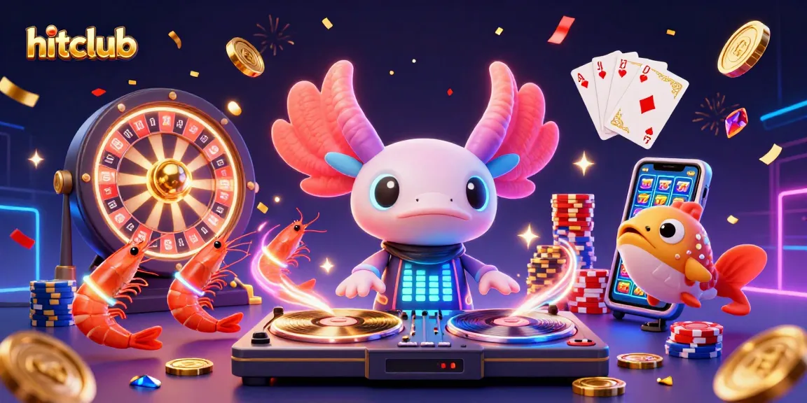 Experience hitclub's vibrant casino scene with a neon character DJ and energetic shrimp dancers.