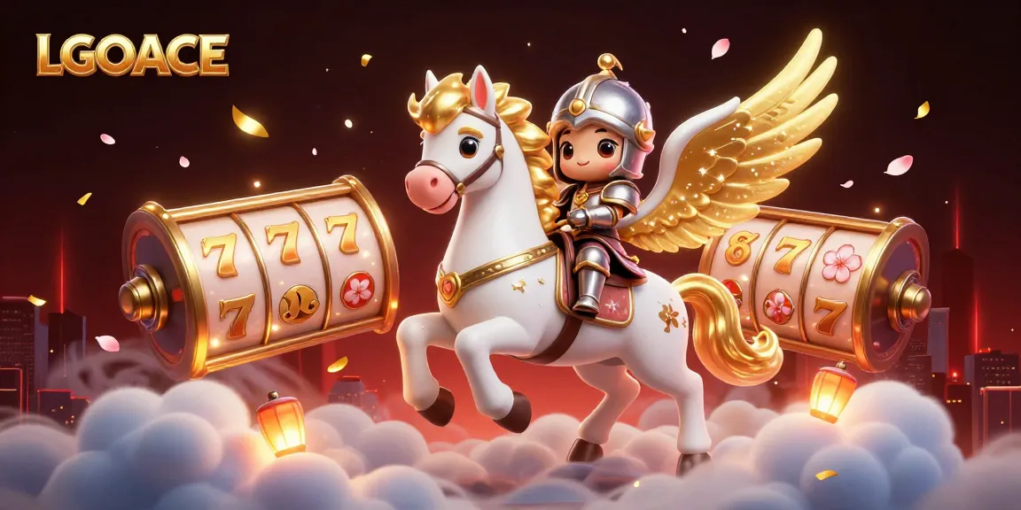 LGOACE casino offers immersive slot gameplay with a magical armored knight on a celestial horse.