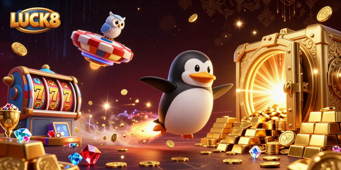 Experience the excitement of LUCK8 with a thrilling 3D penguin space adventure filled with casino treasures.