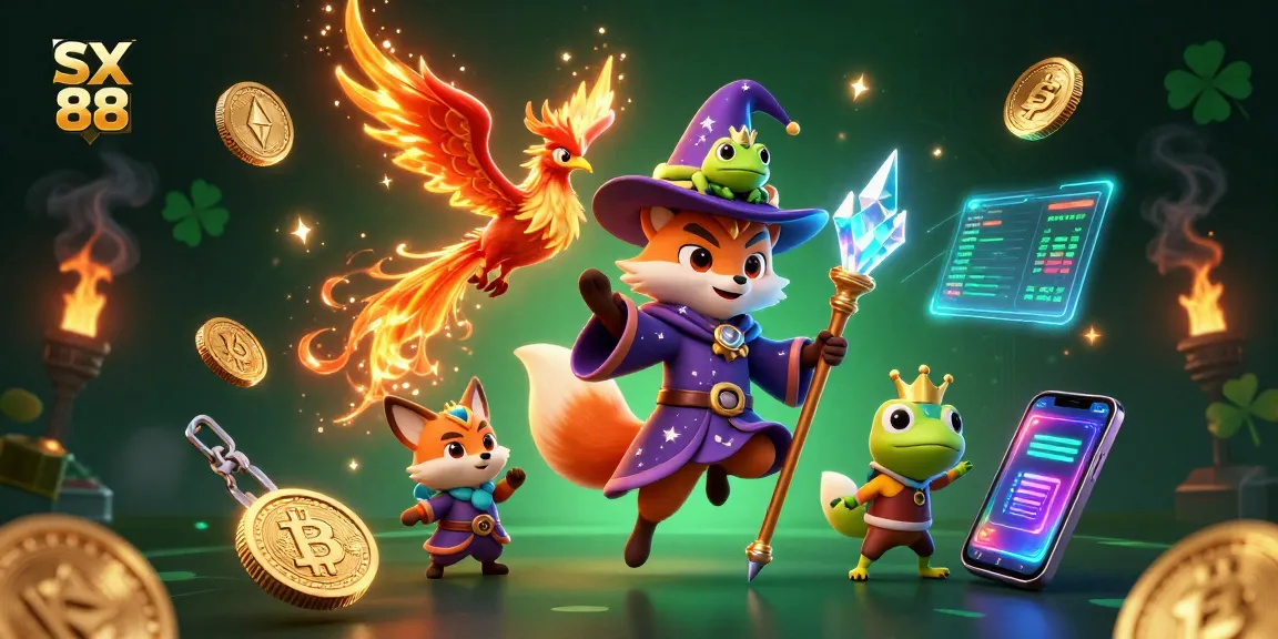 SX 88 continues to shine in online gambling with a vibrant illustration of magical elements and crypto themes