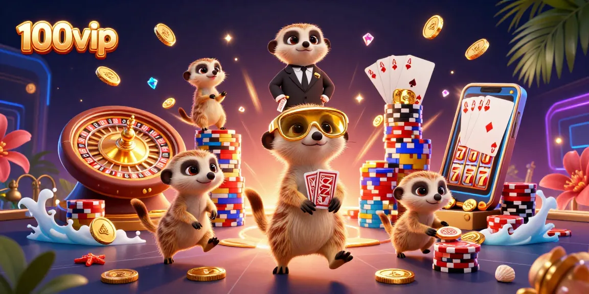 Win big at 100vip casino with meerkats managing games and luxury chips.