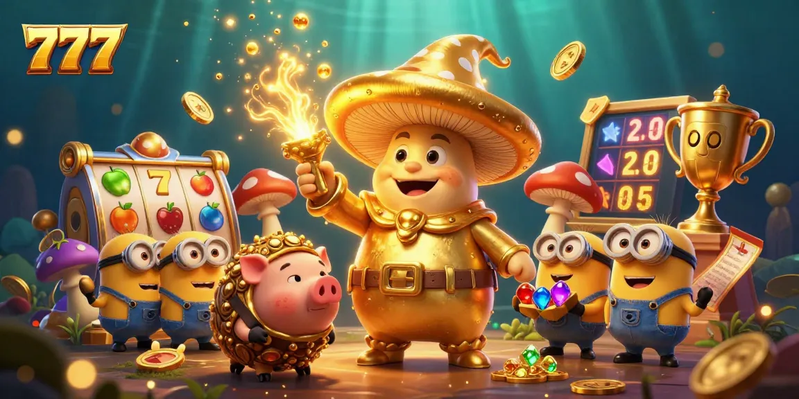 Experience 777 excitement with golden jackpots, lively slots, and enchanting characters in a vibrant casino scene