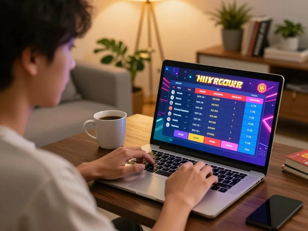 Playing Togel Singapore at home with data hk displayed on a laptop, showcasing strategic engagement.