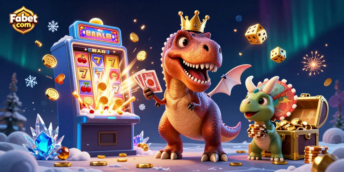 Experience Fabet com as a T-Rex shuffles cards, a pterodactyl assists, and a triceratops stacks chips.