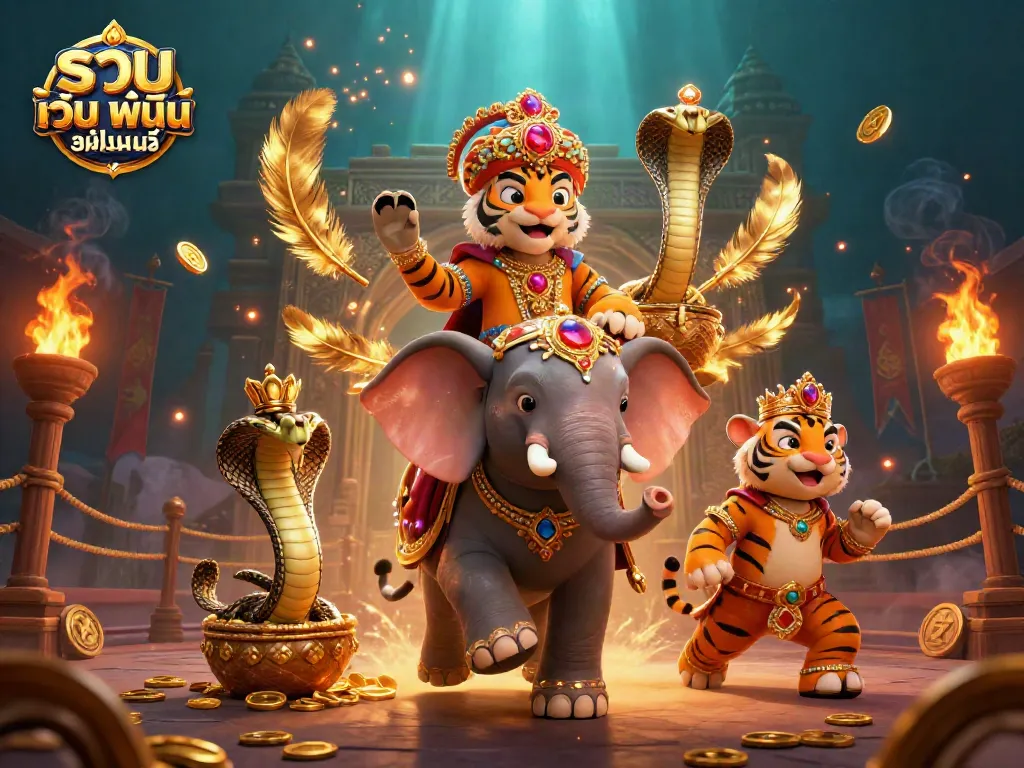 รวม เว็บ พนัน ออนไลน์ นำเสนอการเล่นคาสิโนออนไลน์ที่น่าตื่นเต้นด้วยภาพ 3D ของช้างประดับและเสือ