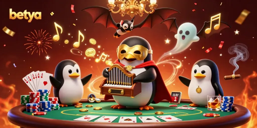 Experience thrilling winning moments with betya's vibrant casino scene featuring dynamic characters and rich game elements.
