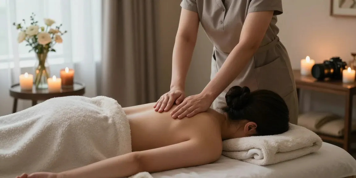 Relaxing 수원출장안마 session with professional therapist in serene home setting