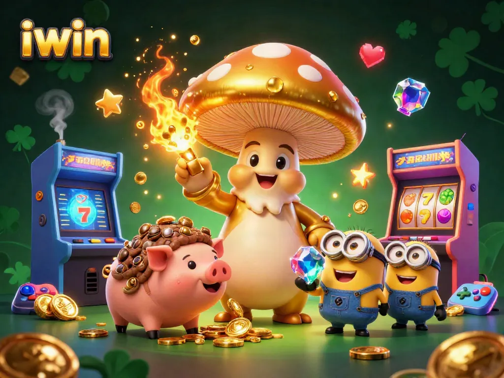 Spin and win with iwin's thrilling casino slots featuring golden treasures and vibrant game elements.