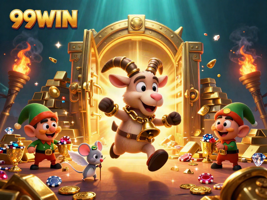 Join the excitement at 99WIN as Krampus, an angel mouse, and mischievous gremlins engage in thrilling casino action!
