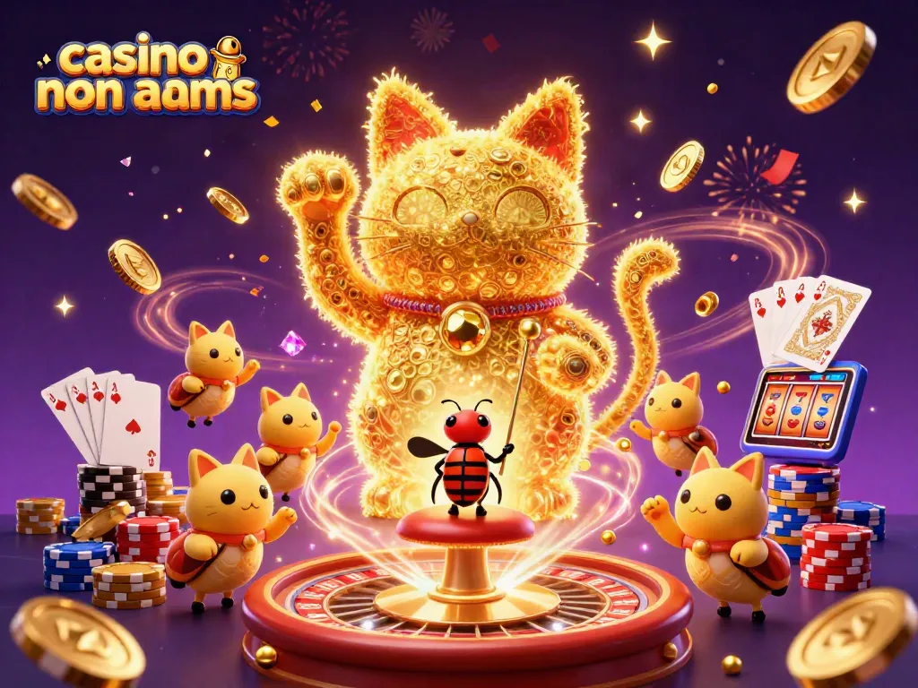 Scopri i migliori casino non aams con un'illustrazione di fuochi d'artificio e simboli casastici.