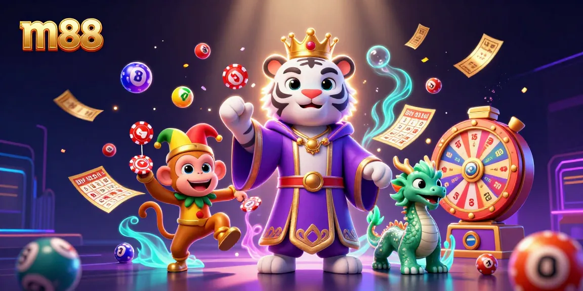 Experience thrilling m88 gaming with a vibrant scene featuring whimsical characters and captivating elements.
