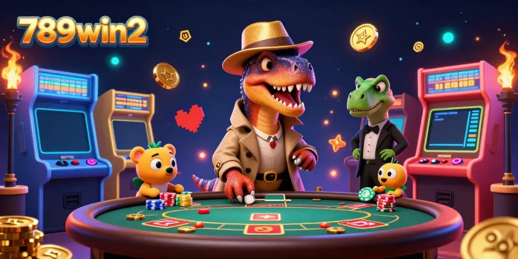 Experience exciting gameplay at 789win2 with a vibrant casino scene featuring colorful characters and dynamic elements.