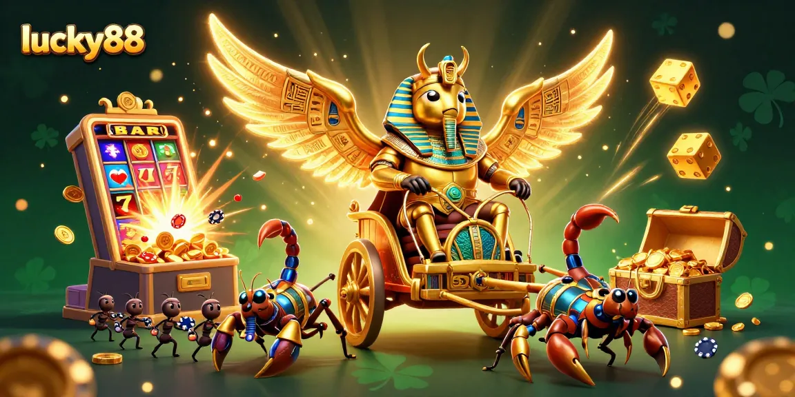 Engage in thrilling jackpots and gaming excitement with lucky88's vibrant casino illustration.