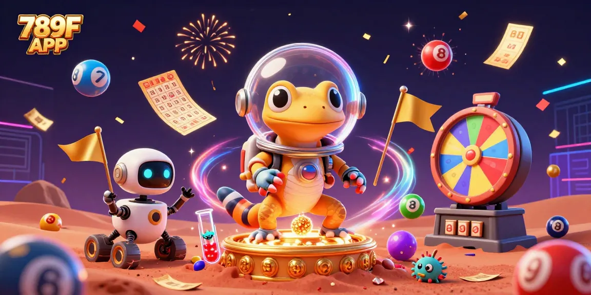 Experience the excitement of 789F APP with a dynamic Martian scene filled with colorful games.